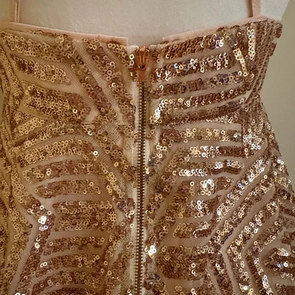 Forever 21 Sequin Halter Crop Top - Pink Gold - Picture 5 of 7